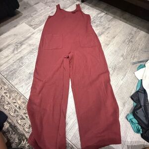 Madewell Sleeveless Brick Jumpsuit